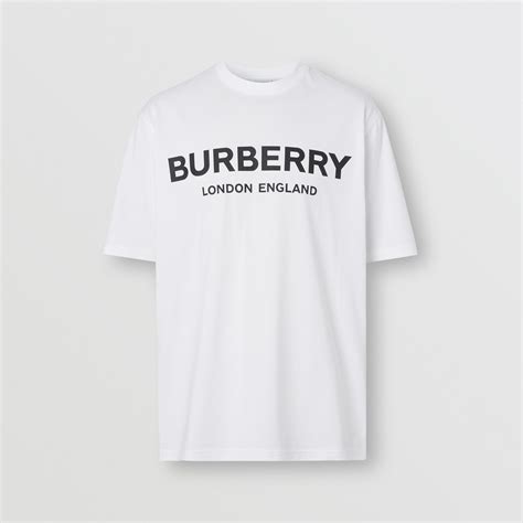 burberry white riccardo tisci black cotton oversize logo tee shirt|Burberry t shirt.